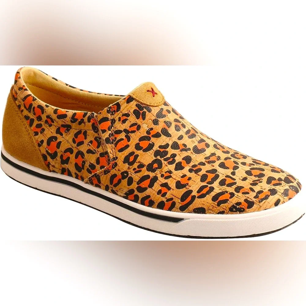 TWISTED X GIRLS' LEOPARD PRINT CASUAL SHOES - MOC TOE
